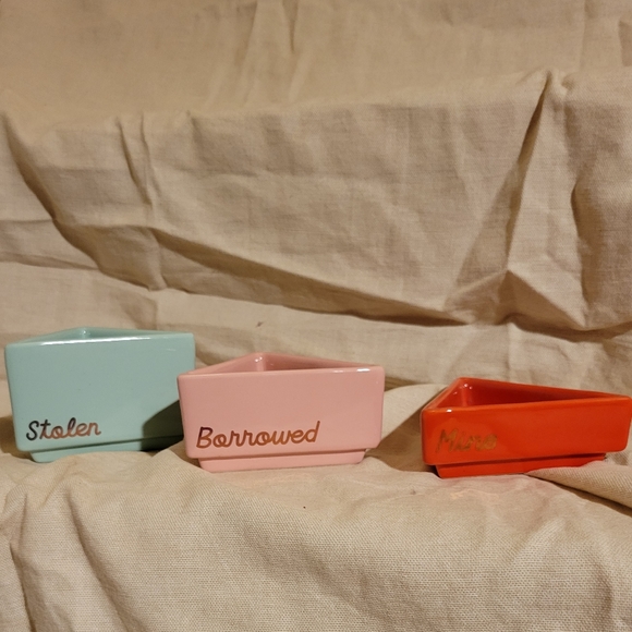 Stackable Mine Borrowed Stolen Office/Desk Containers Set 3 - Picture 2 of 3